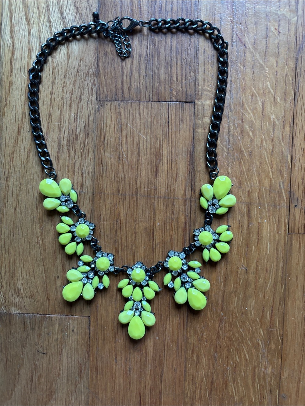 Unk Neon Yellow Floral Bib Necklace